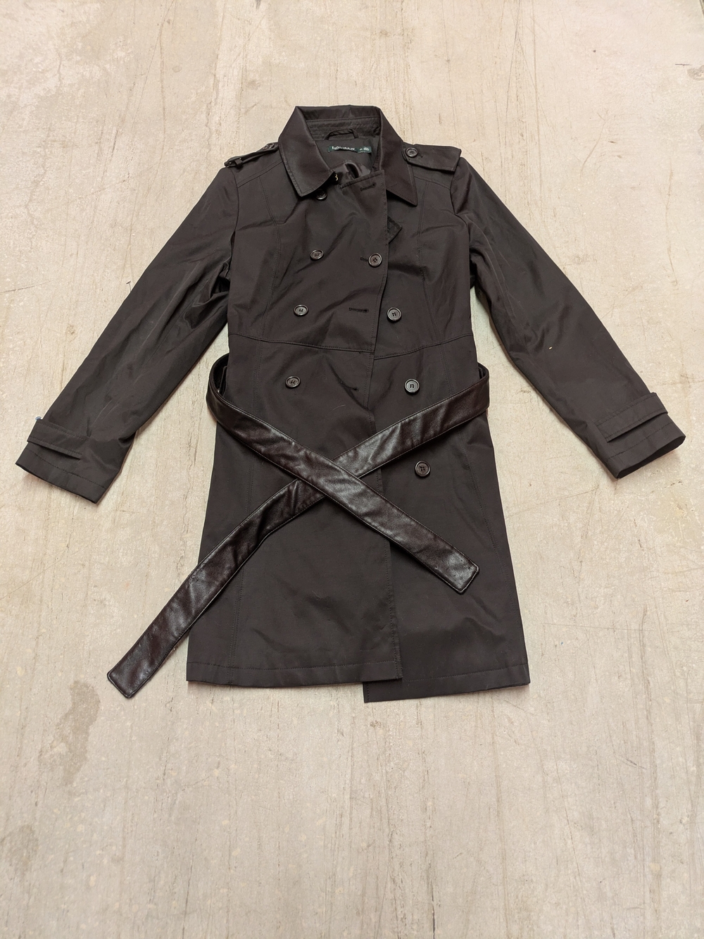 Ralph Lauren Men's Double-Breasted Trench Coat in Black